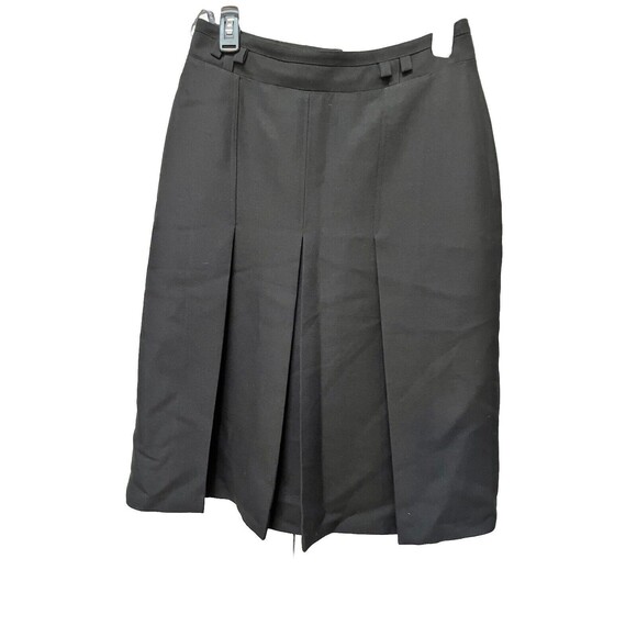 Vtg Matta Harry Paris Designer Black Pleated A-Line Skirt 50s Sz Medium Zippered